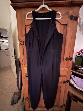 REI Cooperative Black Sleeveless Drawstring Jumpsuit